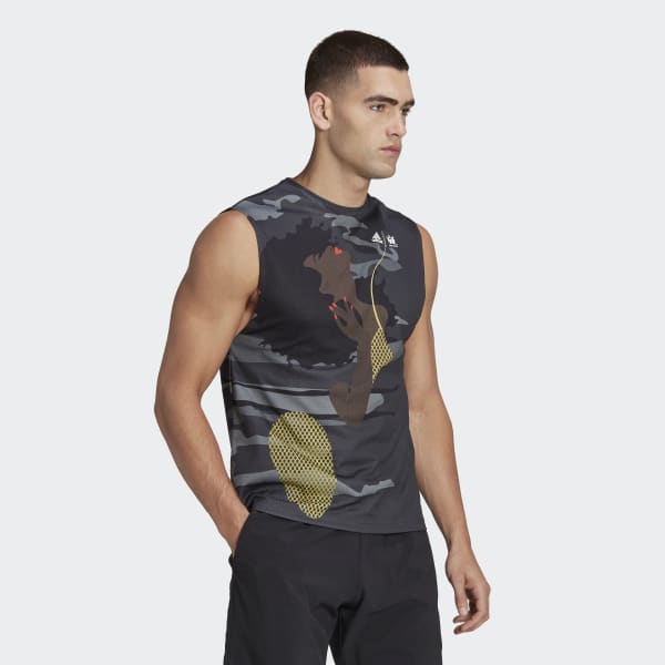 Grijs Tennis New York Mouwloos Shirt (Uniseks) I7803