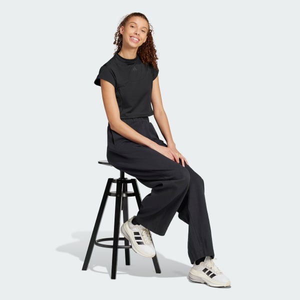 Black City Escape Doubleknit Barrel Pants