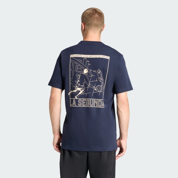 Bleu T-shirt coton épais Real Madrid Heritage