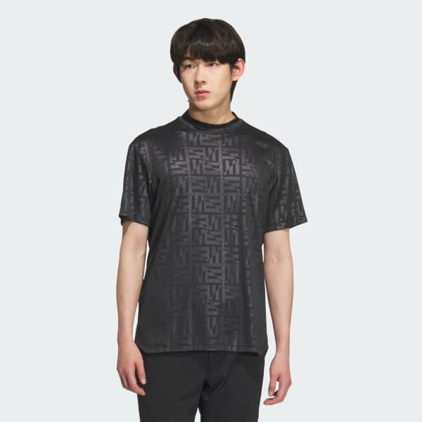 Black adidas Golf Emboss Short Sleeve Polo Shirt