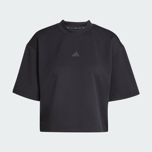 Black Yoga Motion Waffle Tee