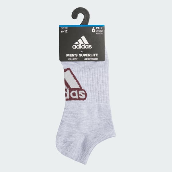 adidas Superlite Classic 6-Pack No-Show Socks - Multicolor | Free