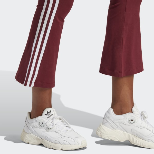 Bordowy Adicolor Classics 3-Stripes 7/8 Flare Leggings