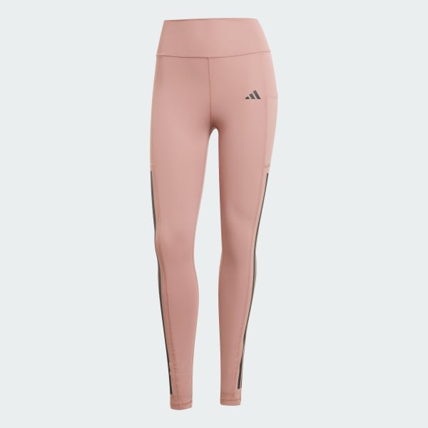 adidas Optime 3-Stripes Full-Length Leggings - Pink | Free