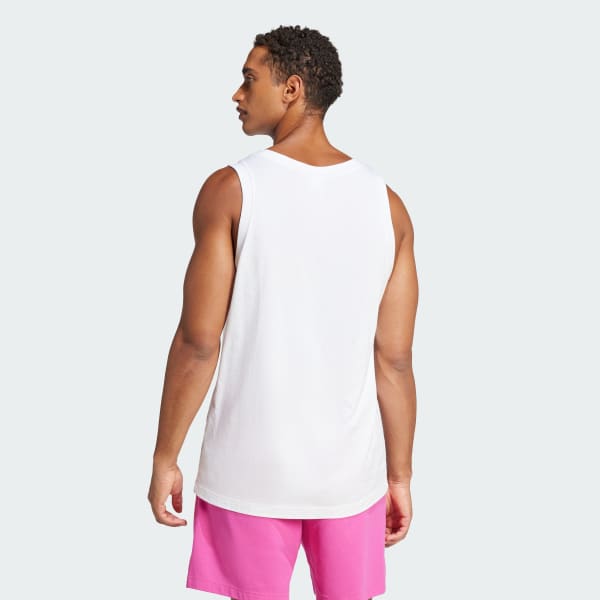 White Essentials Small Logo Tank Top