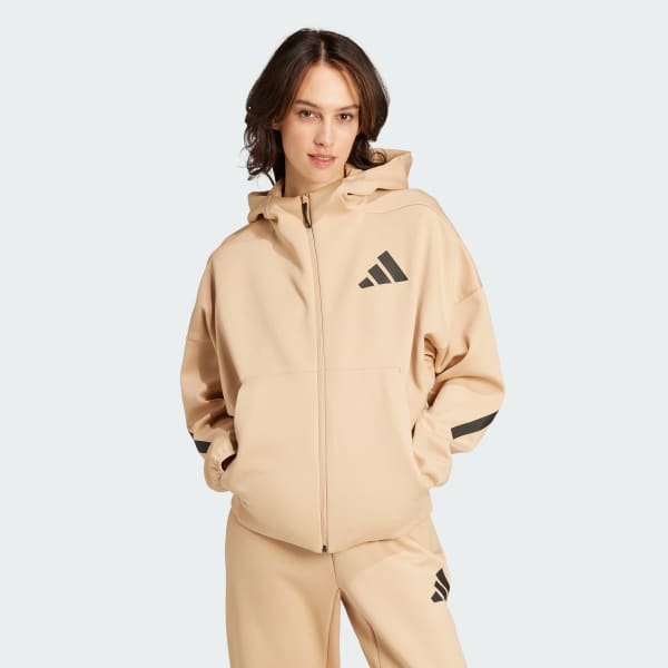 Beige Hoodie adidas Z.N.E. Full-Zip
