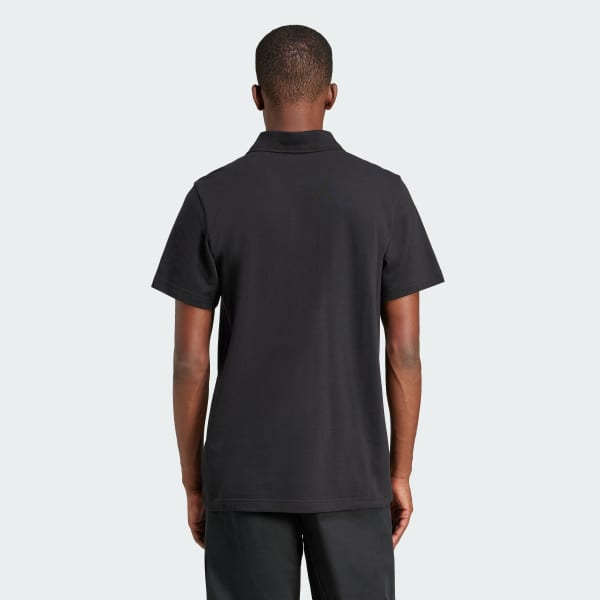 Black Trefoilo Essentials Polo Tee