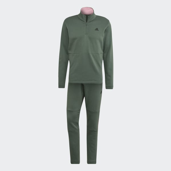 Green 1/4 Zip Fleece Track Suit SS510