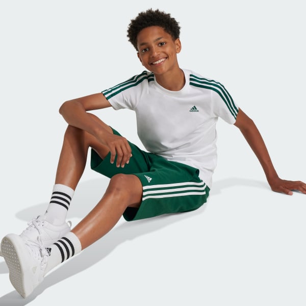 Branco Camiseta Algodão Essentials 3-Stripes