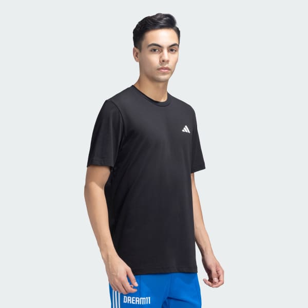 Black ADIDAS CRICKET GRAPHIC ABSTRACT BACK TEE