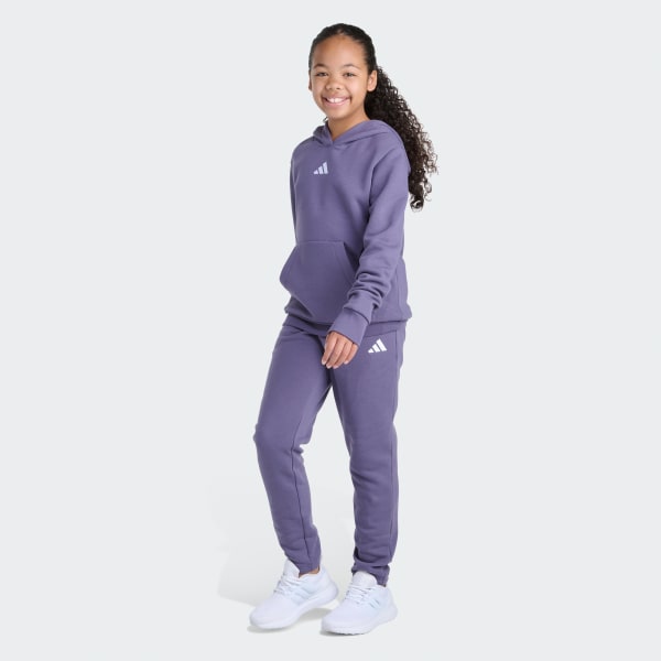 Purple 2-Piece Long Sleeve Fleece Pullover & Jogger Set