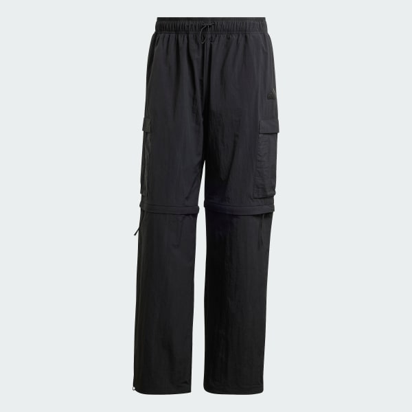 Black City Escape Premium Zip-Off Cargo Tracksuit Bottoms