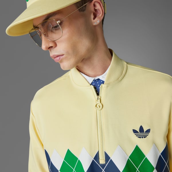 Yellow 오리지널스 아가일 프린티드 쿼터집 스웨트셔츠