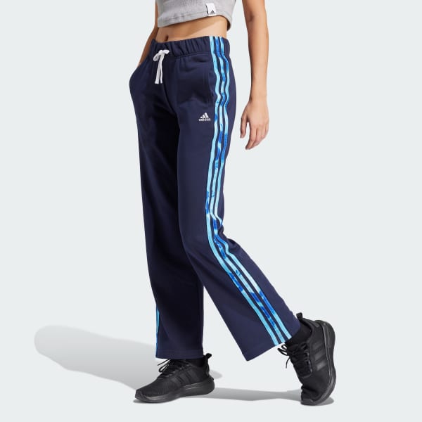 Pantalon de Felpa Francesa Estampado Floral 3 Tiras Azul adidas adidas Chile