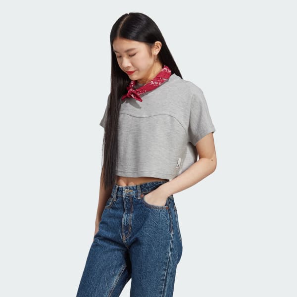 Grau Lounge Terry Loop Crop-Top