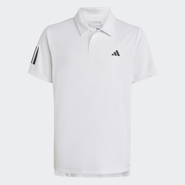 Blanco Polera con Cuello Club de Tenis 3 Tiras