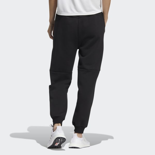 adidas Wording Regular Fit Fleece Cuffed 9/10 Length Pants - Black ...