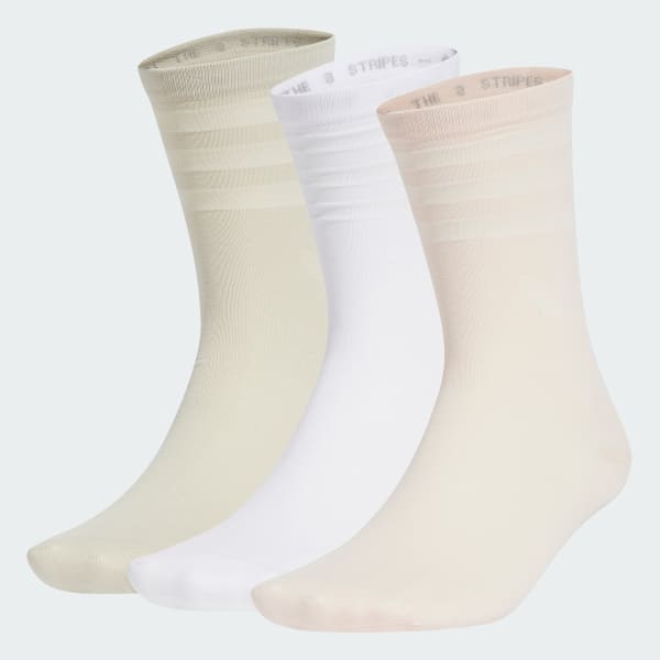 Beige Collective Power Mid-Cut Crew Length Socks 3 Pairs