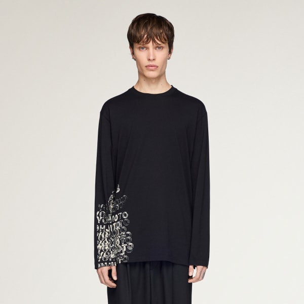 Svart Y-3 GFX LONG SLEEVE T-SHIRT