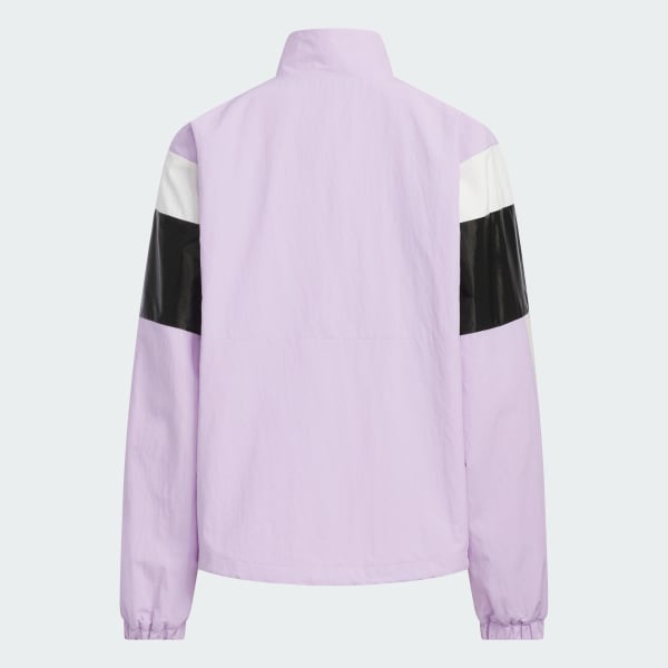 パープル ガールズ ウーブン ルーズフィット フルジップ ジャケット キッズ