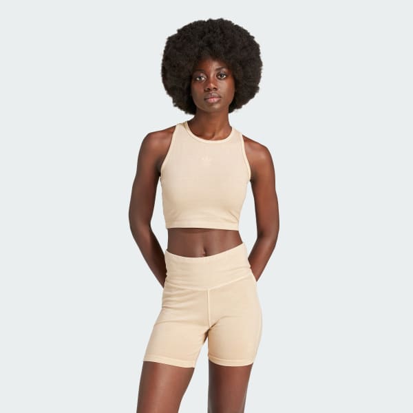 Beige Essentials+ Crop Tanktop