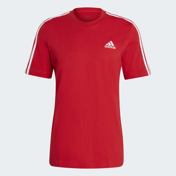 adidas Playera Essentials 3 Franjas Rojo adidas Mexico