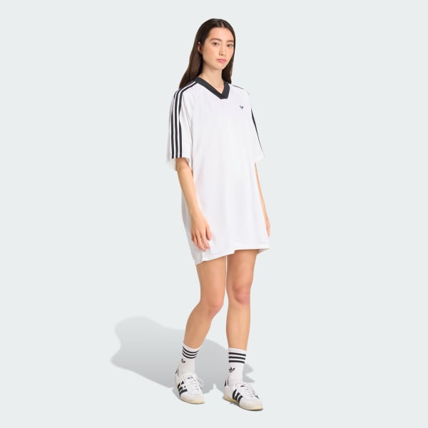 White Adicolor Football Jacquard Oversize Dress