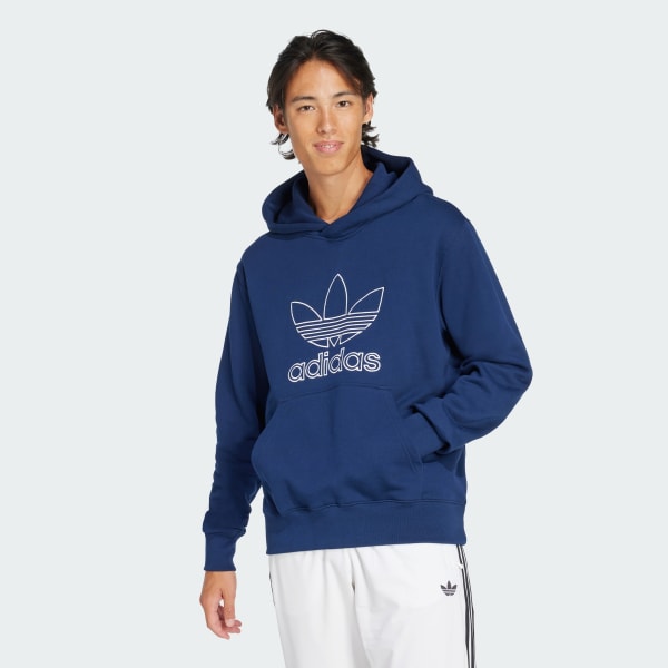 Azul Polera con capucha Adicolor Outline Trefoil