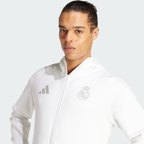 adidas Real Madrid Anthem Jacket White Free Shipping with adiClub adidas Canada