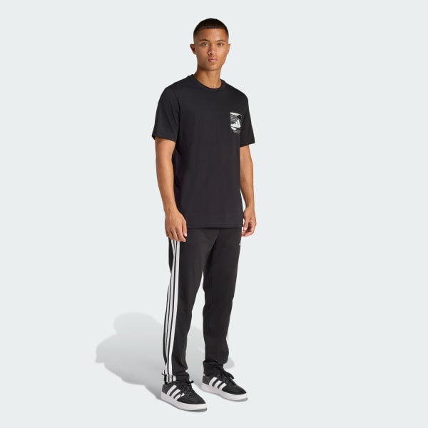 Preto CAMISETA ESTAMPADA CAMO WOVEN POCKET