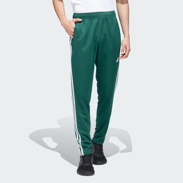 Green TRAINING ESSENTIALS BASE 3 STRIPES PANTS