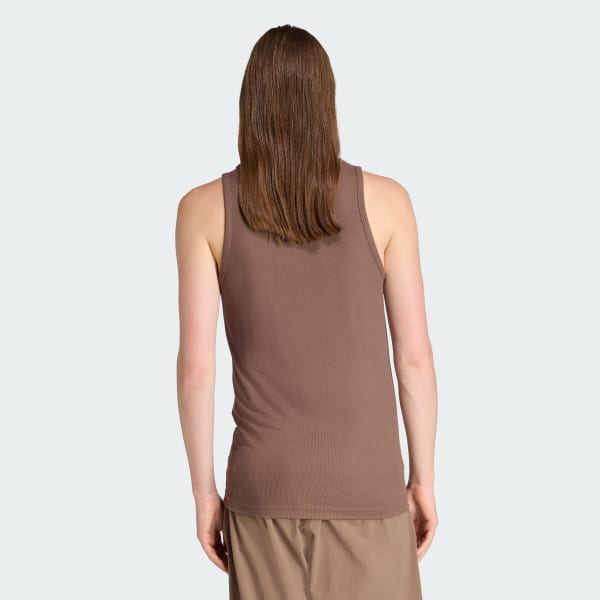 Brown Premium Essentials Tight Ribbed Tank Top