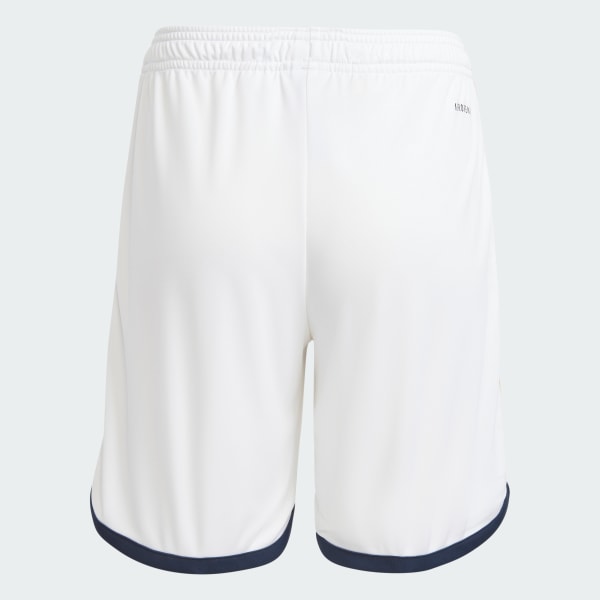 Blanco Shorts Uniforme Local Real Madrid 23/24 para Jóvenes