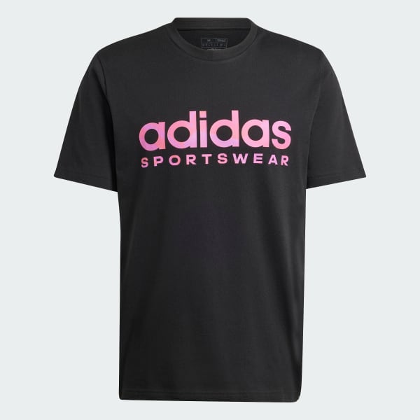 Negro Camiseta House of Tiro Summer Linear Estampada
