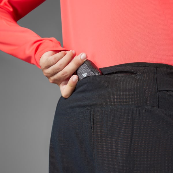 Noir Short poche gel 2 en 1 Adizero Running