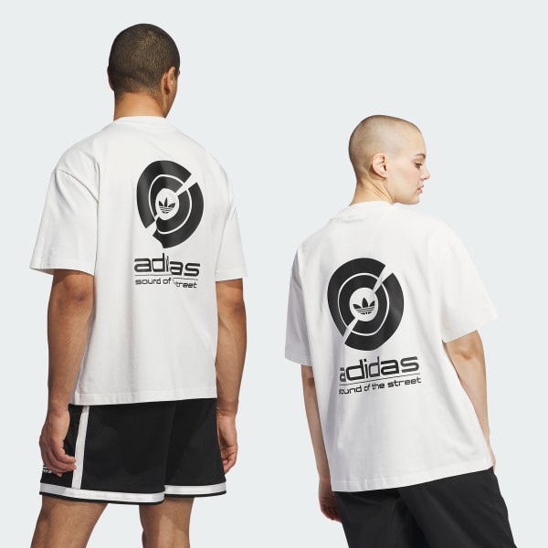 Blanco Polera Estampada (Unisex)