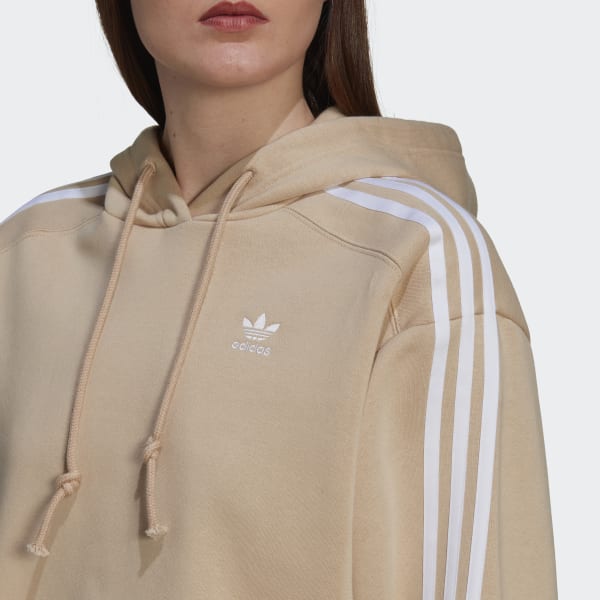 Bezowy Adicolor Classics Cropped Hoodie SU088