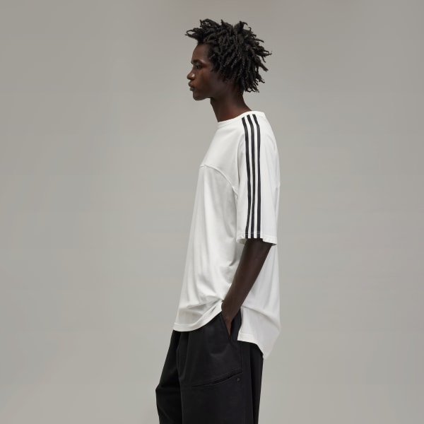 Blanc T-shirt manches courtes molleton 3 bandes Y-3