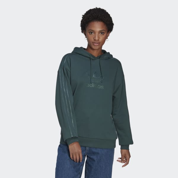 adidas Trefoil Hoodie - Green, Women's Lifestyle