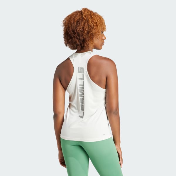 adidas Women's Training Les Mills Graphic Tank Top - White | Free 