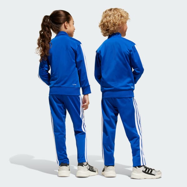Blauw Seasonal Essentials Tiberio 3-Stripes Tricot Trainingspak Kids