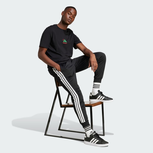 Đen Áo Thun Graphic Lounge Pizza