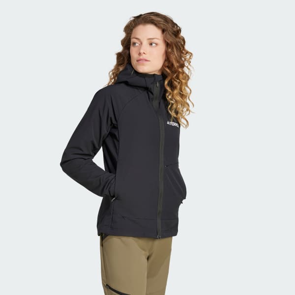 adidas Terrex Xperior Softshell Fleece Hooded Jacket - Black