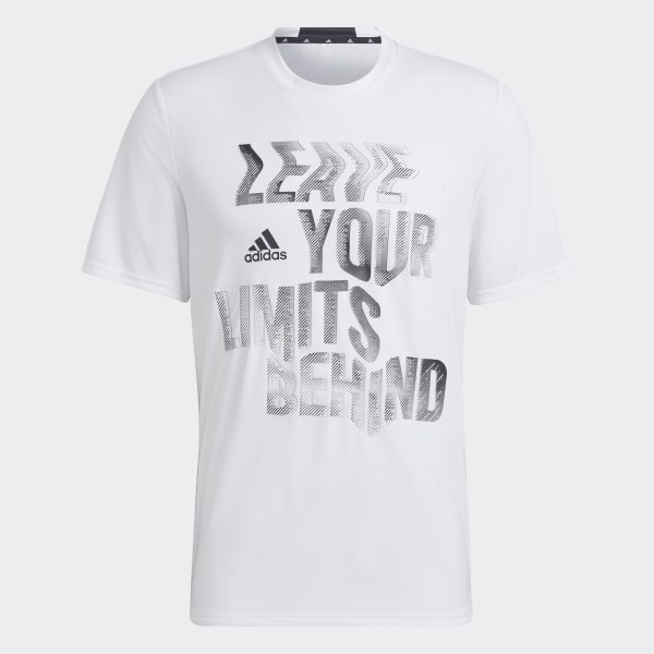 bílá Tréninkové tričko Designed for Movement AEROREADY HIIT Slogan
