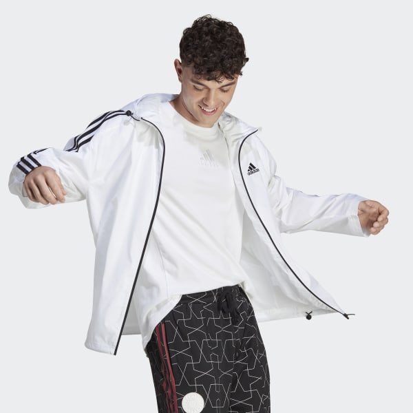 Mens white adidas windbreaker clearance