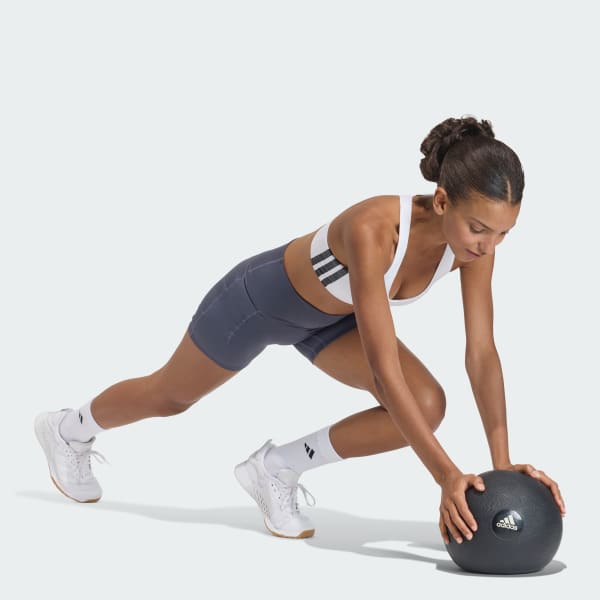 Cinzento Leggings Curtas 3 Riscas Studio All Me Booty