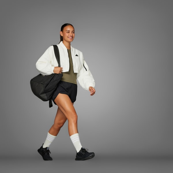 สีดำ กางเกงขาสั้นเอวสูงผ้าริบ Pacer All Gym Seasonal Tonal 3-Stripes