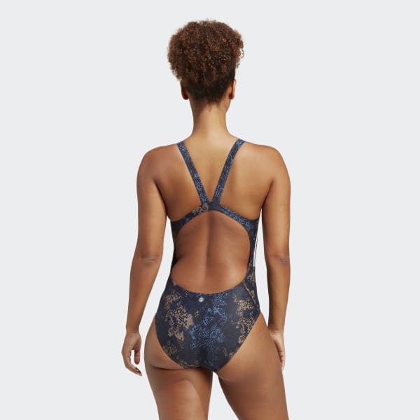 Bleu Maillot de bain graphique 3-Stripes