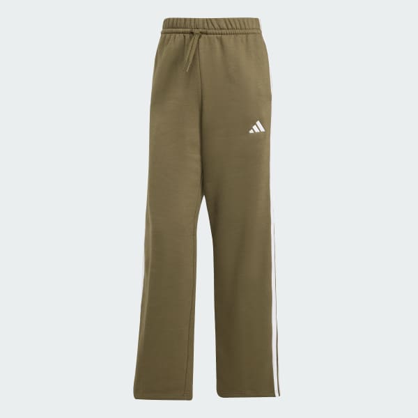Essentials 3-Stripes Open-Hem Fleece Pants