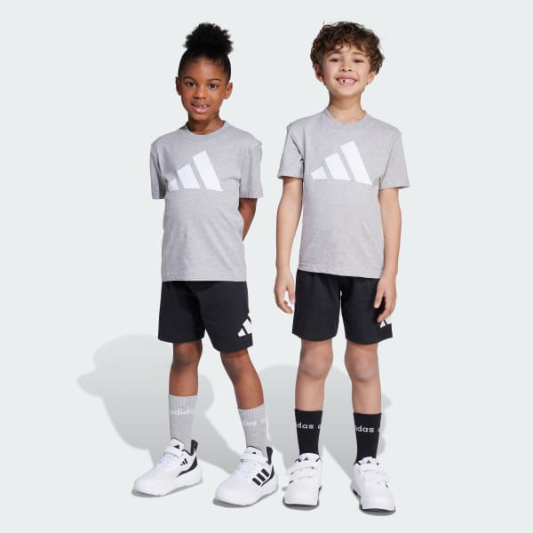 Gris Conjunto Remera Essentials Niños